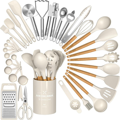 Umite Chef Food Grade Thickened Silicone (Stainless Steel Core) Kitchen Gadgets Tools Set - Kitchen Cooking Utensils Set, Heat Resistant Kitchen Spatula Tools Set