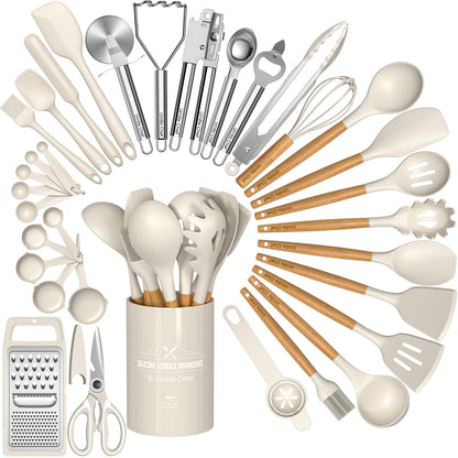 Umite Chef Food Grade Thickened Silicone (Stainless Steel Core) Kitchen Gadgets Tools Set - Kitchen Cooking Utensils Set, Heat Resistant Kitchen Spatula Tools Set