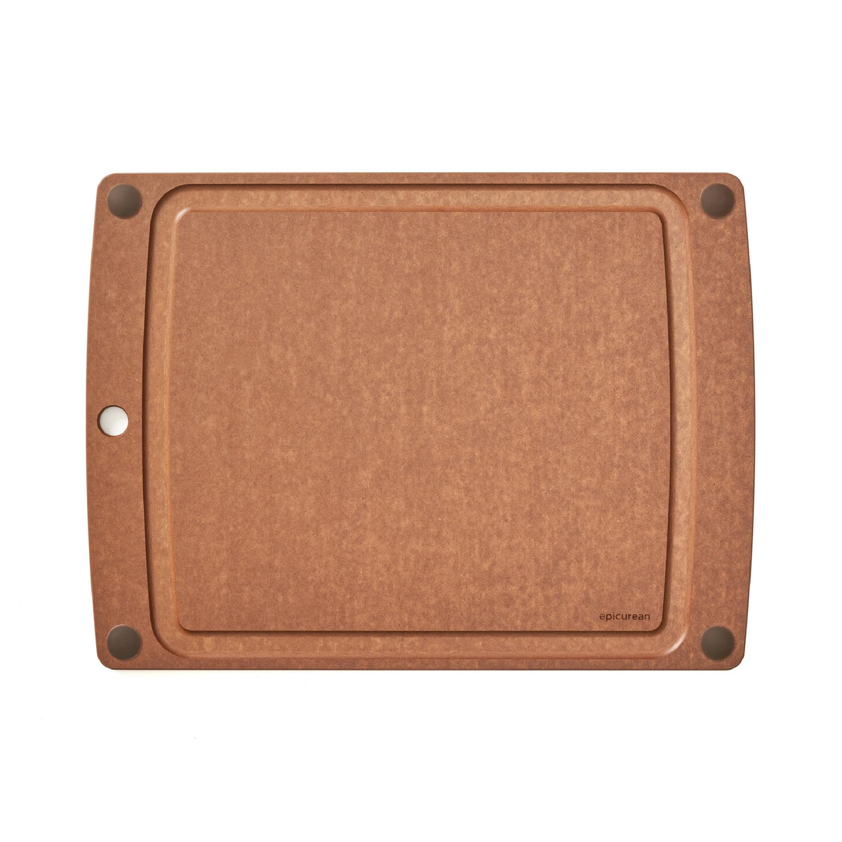 Epicurean All-In-One Cutting Board with Non-Slip Feet and Juice Groove, 17.5" × 13", Natural/Black