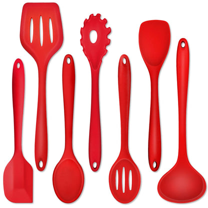 P&P CHEF Blue Kitchen Utensils, Silicone Cooking Utensil Set of 7