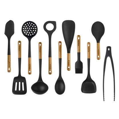 Staub 5-Pc Cooking Utensil Set, Non-Stick Silicone, Black