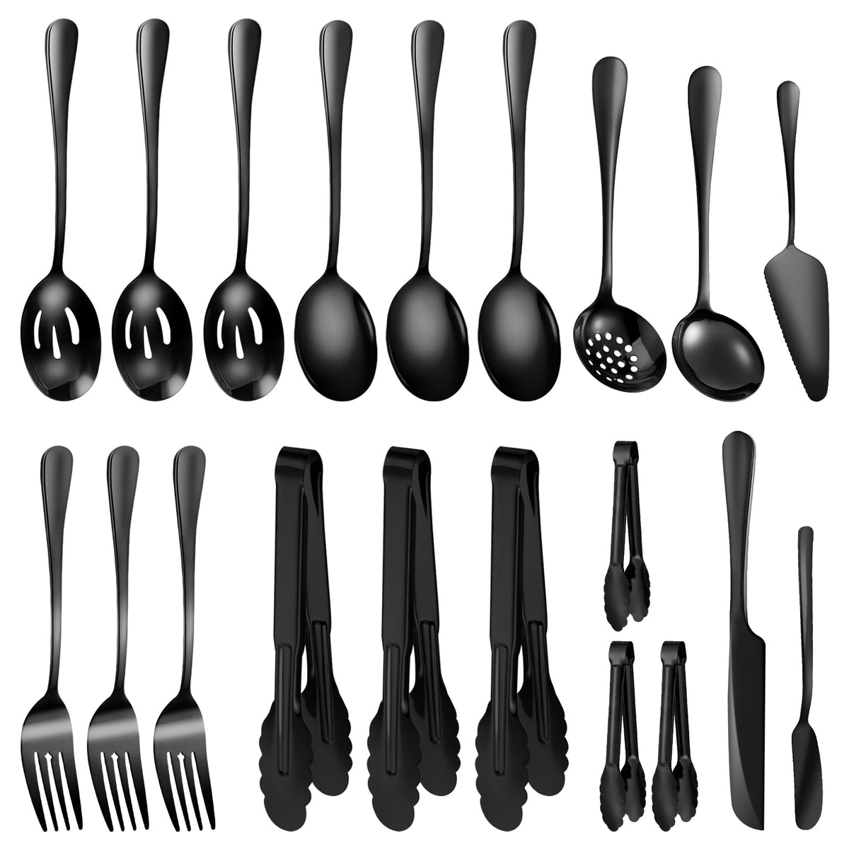 6-Piece Gold Serving Utensil Set, Serving Spoons for Buffet
