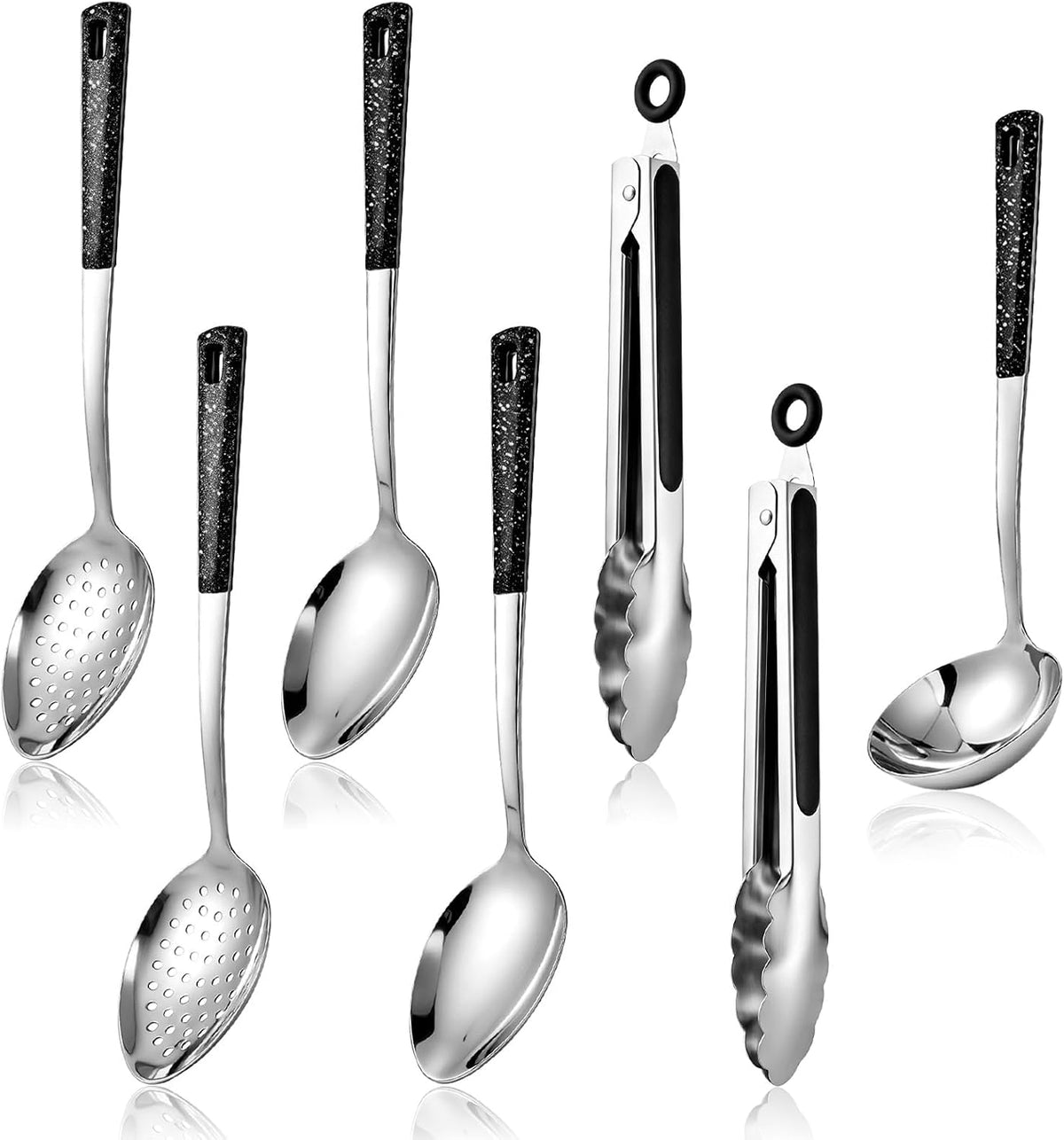 7 Pcs Stainless Steel Serving Spoon and Kitchen Cooking Utensils Set