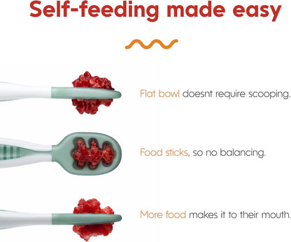 NumNum Baby Spoons Self Feeding 6 Months, 6-Pack Rainbow