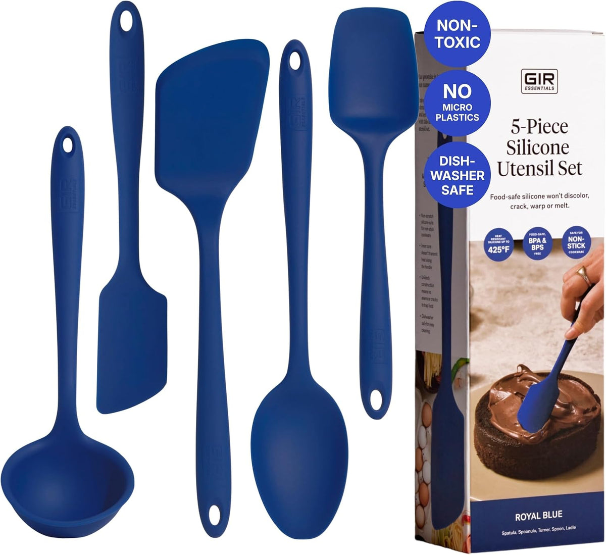 GIR: 5-Piece Silicone Essentials Kitchen Utensils Set – Royal Blue