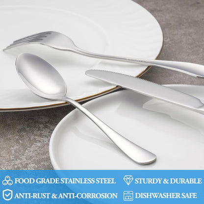 MUTNITT Dinner Spoon Set,16 Pcs 7.3" Tablespoons,Premium Food Grade Stainless Steel Spoons,Durable Metal Spoon,Tablespoon,Silverware Spoons Only,Mirror Finish & Dishwasher Safe,Use for Home,Restaurant
