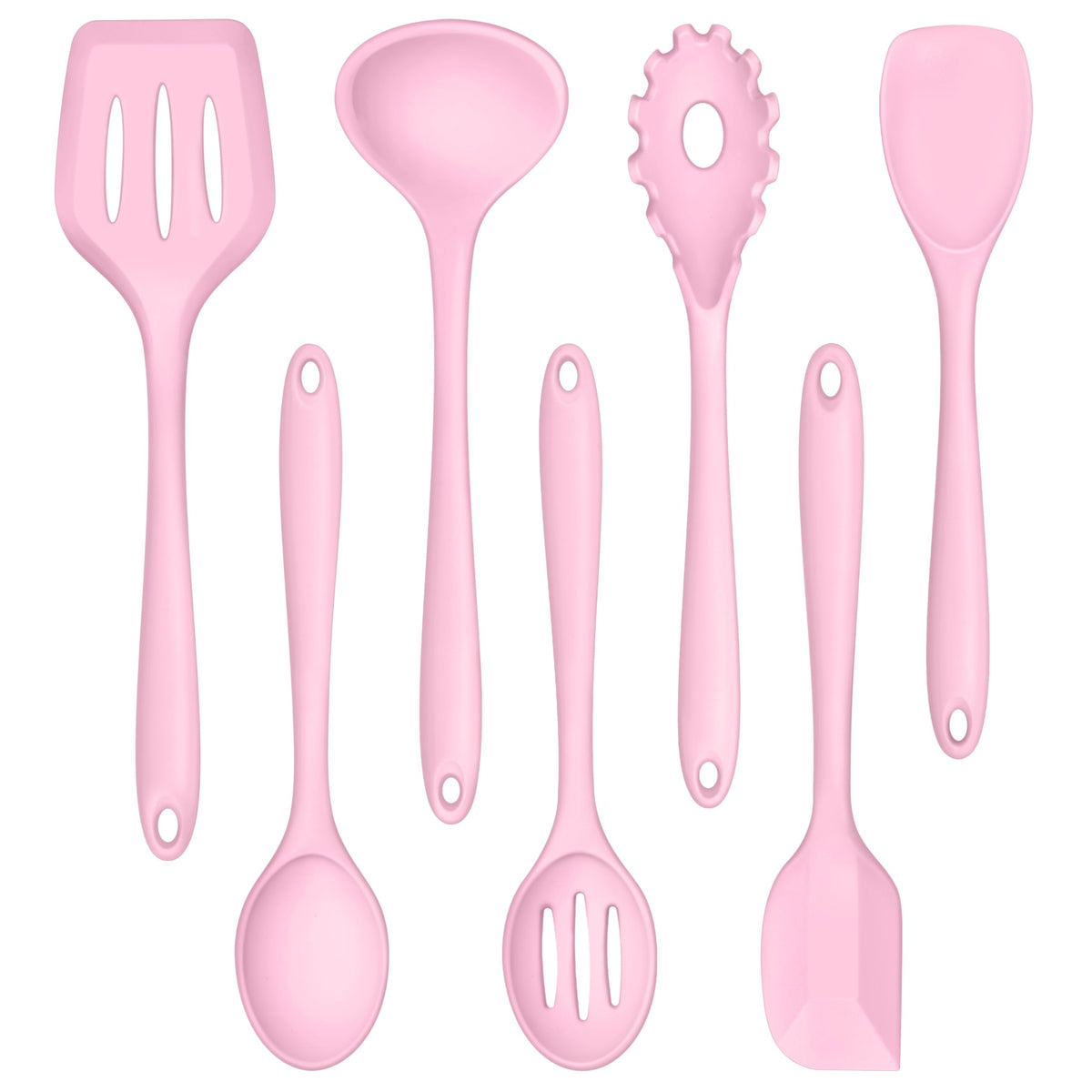 TeamFar Silicone Cooking Utensil Set of 7, Kitchen Cooking Utensil Set