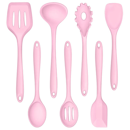 TeamFar Silicone Cooking Utensil Set of 7, Kitchen Cooking Utensil Set