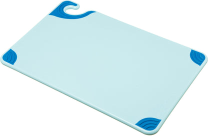San Jamar Saf-T-Grip Plastic Cutting Board with Safety Hook, 12" x 18" x 0.5", Green