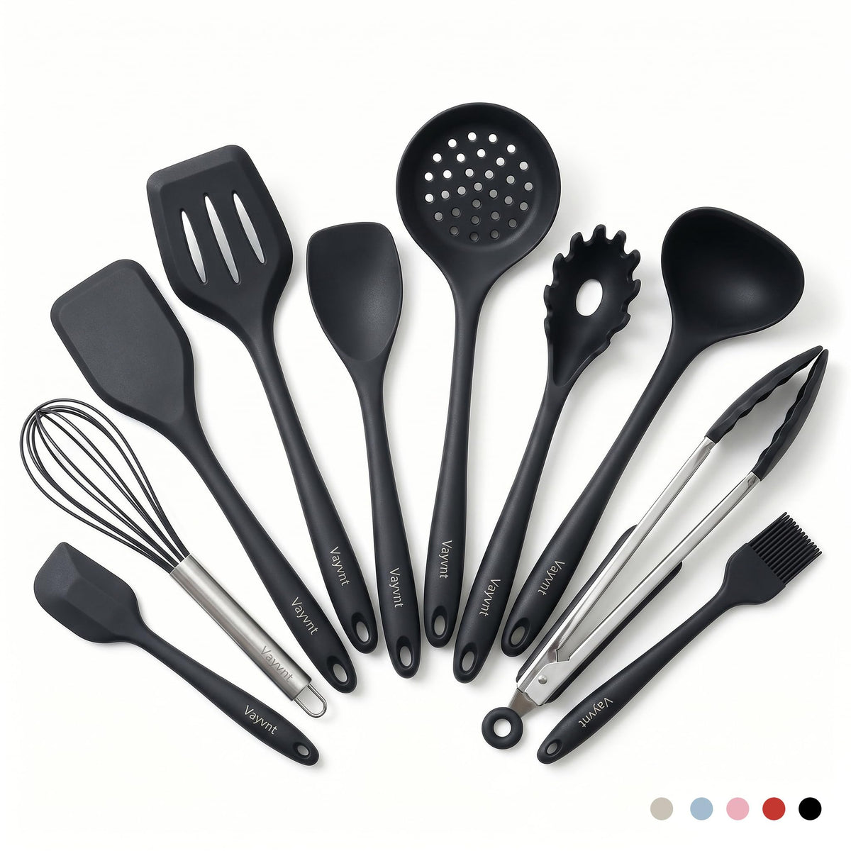 Vayvnt Silicone Cooking Utensil Set, 10PCS Utensils for Non Stick Pan, Blue