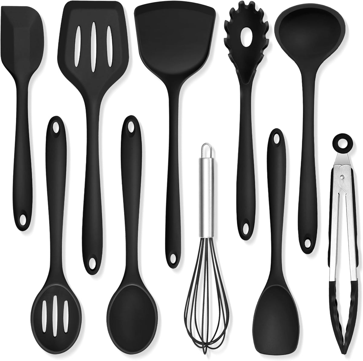 TeamFar Silicone Cooking Utensils, 10 pcs Kitchen Cooking Utensils Set