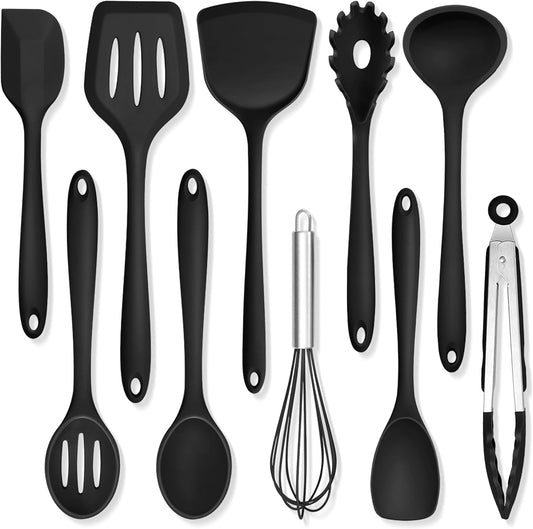 TeamFar Silicone Cooking Utensils, 10 pcs Kitchen Cooking Utensils Set