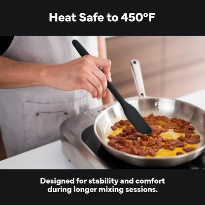 Misen Nonstick-Safe Silicone Spatula - Dishwasher Safe, Heat Resistant - Versatile Professional-Grade Kitchen Tool for Pancakes, Eggs, and Baking - Strong, Flexible, Durable Rubber Utensil - Black