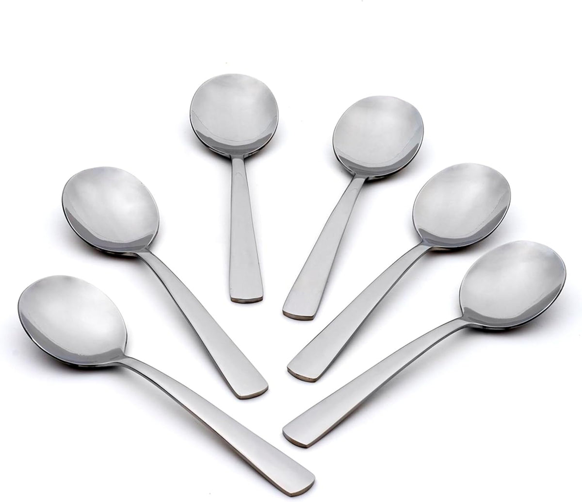 Oneida Aptitude Soup Spoons Silverware Set for 6, Flatware