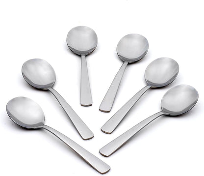 Oneida Aptitude Soup Spoons Silverware Set for 6, Flatware