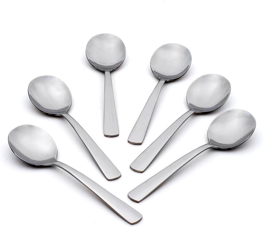 Oneida Aptitude Soup Spoons Silverware Set for 6, Flatware