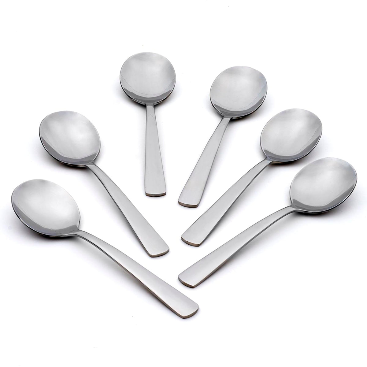 Oneida Aptitude Soup Spoons Silverware Set for 6, Flatware