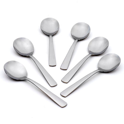 Oneida Aptitude Soup Spoons Silverware Set for 6, Flatware