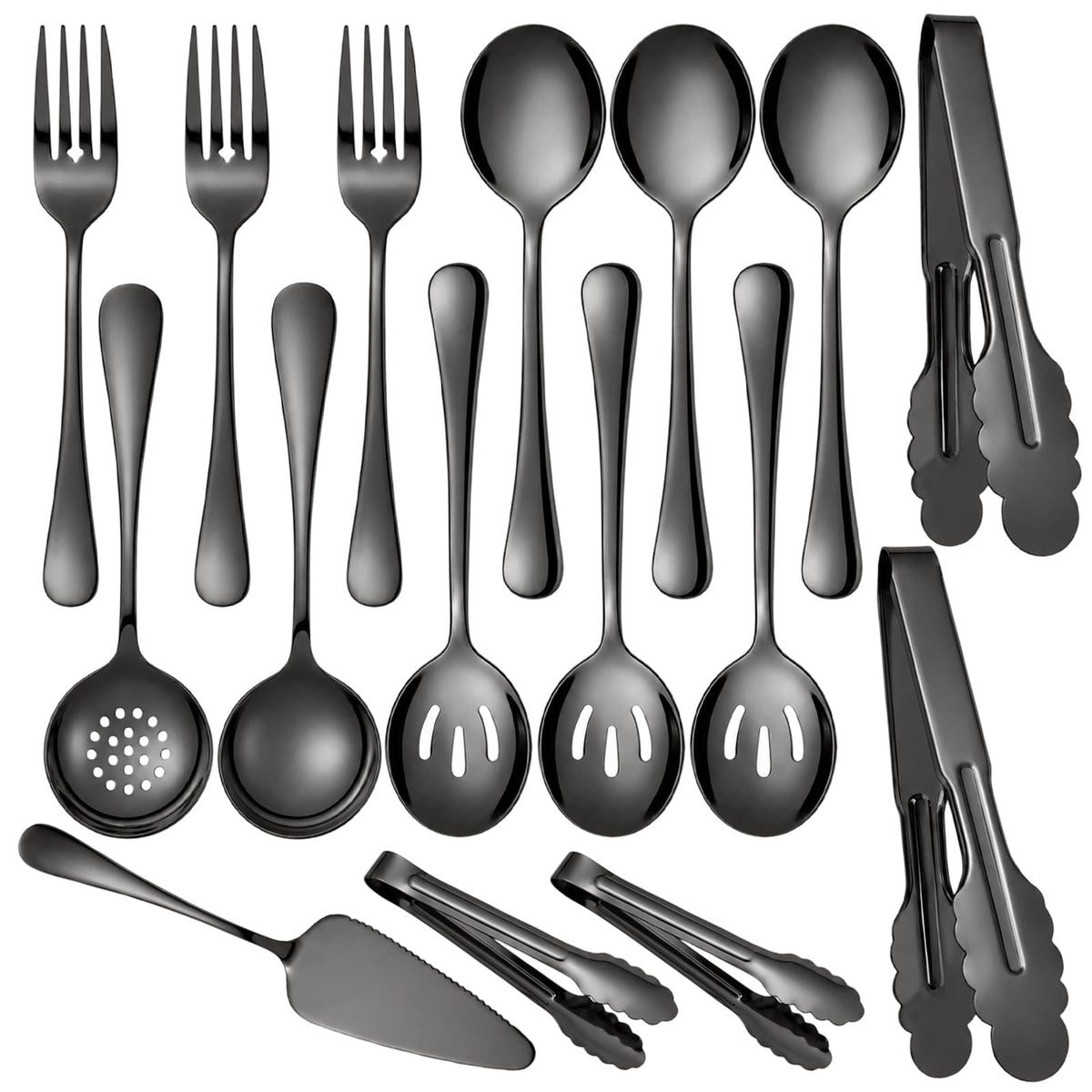 6-Piece Gold Serving Utensil Set, Serving Spoons for Buffet