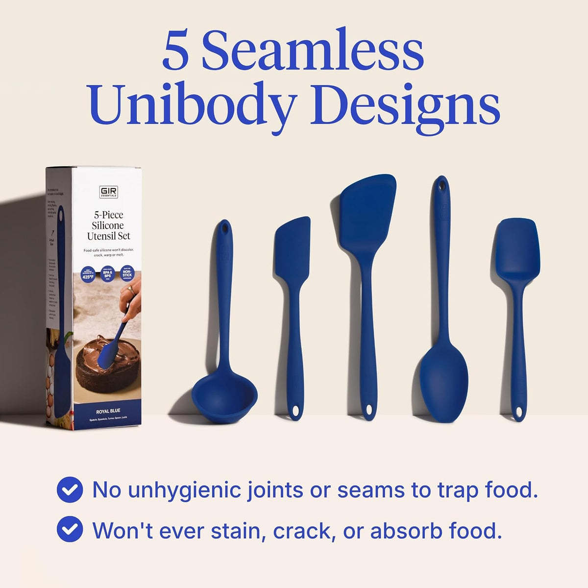 GIR: 5-Piece Silicone Essentials Kitchen Utensils Set – Royal Blue