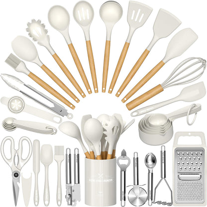 Umite Chef Food Grade Thickened Silicone (Stainless Steel Core) Kitchen Gadgets Tools Set - Kitchen Cooking Utensils Set, Heat Resistant Kitchen Spatula Tools Set