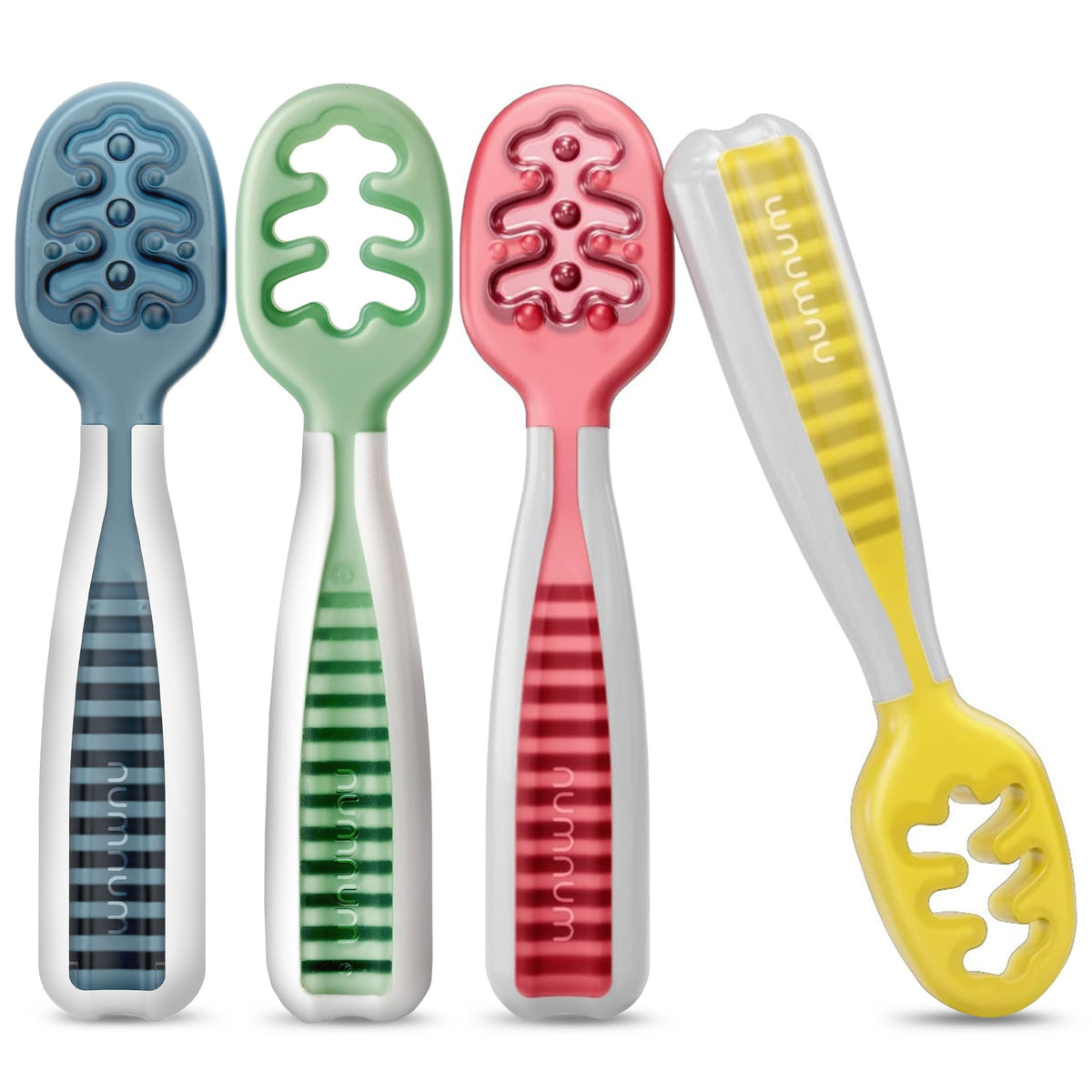NumNum Baby Spoons Self Feeding 6 Months, 6-Pack Rainbow