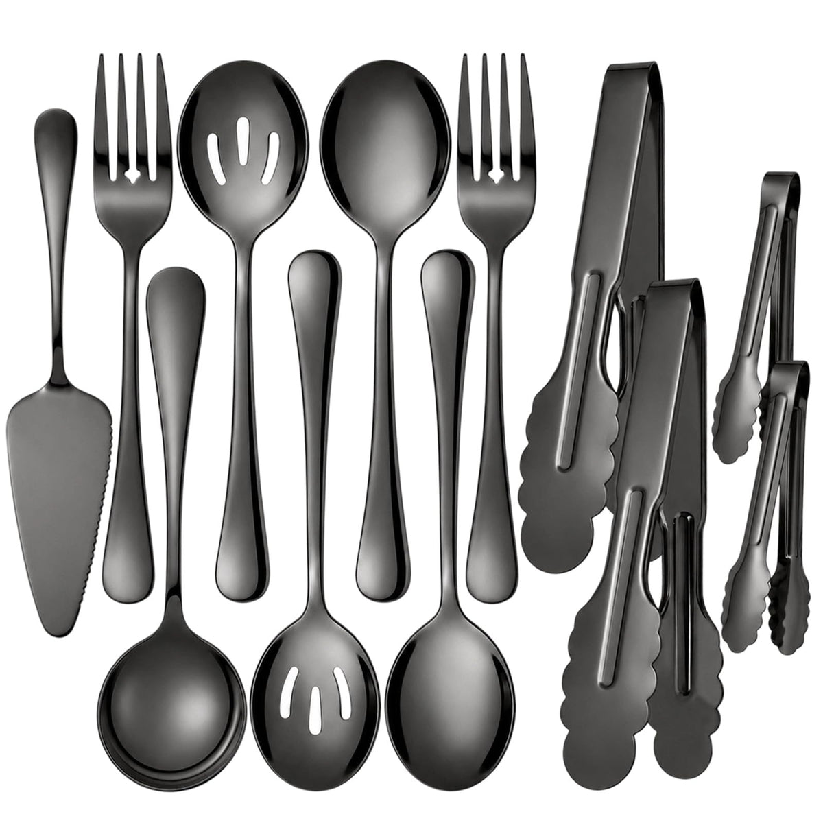 6-Piece Gold Serving Utensil Set, Serving Spoons for Buffet