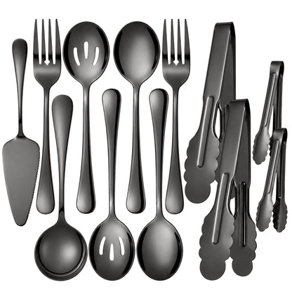 6-Piece Gold Serving Utensil Set, Serving Spoons for Buffet