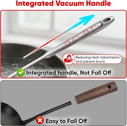 Newness 10 Pcs Cooking Utensils Set,18/8 304 Stainless Steel Kitchen Utensils Set, Metal Kitchen Accessories, Include Soup Ladle, Slotted Skimmer Spoon, Spaghetti Spoon, Spatula, Tongs,Dishwasher Safe