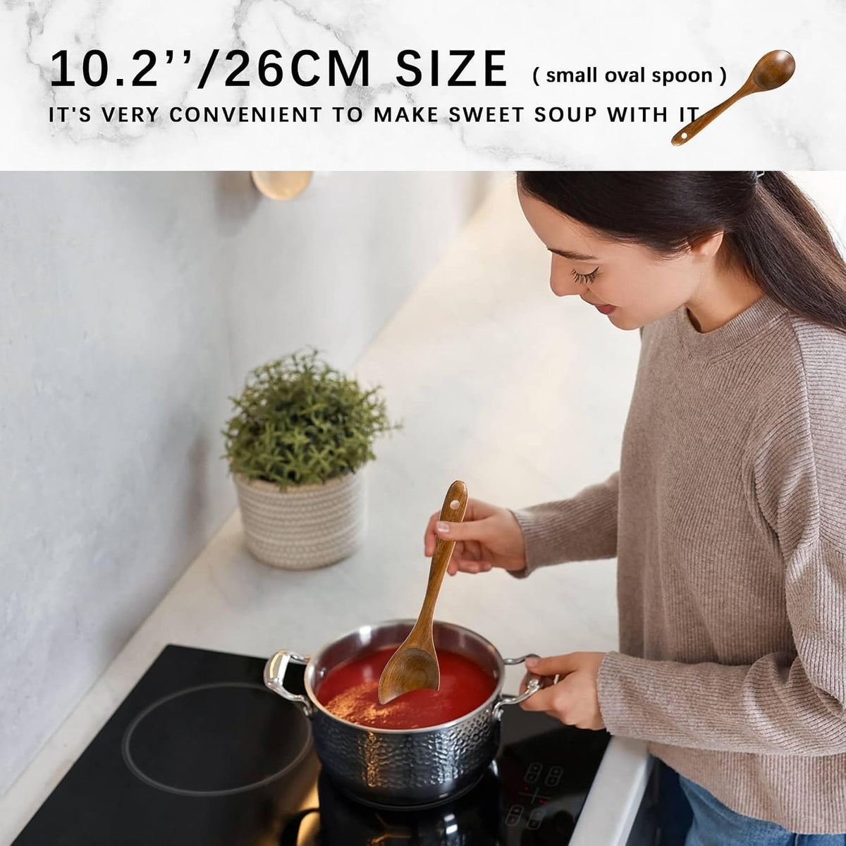 Wooden Spoons for Cooking, 10-Piece Acacia Wood Cooking Utensil Set