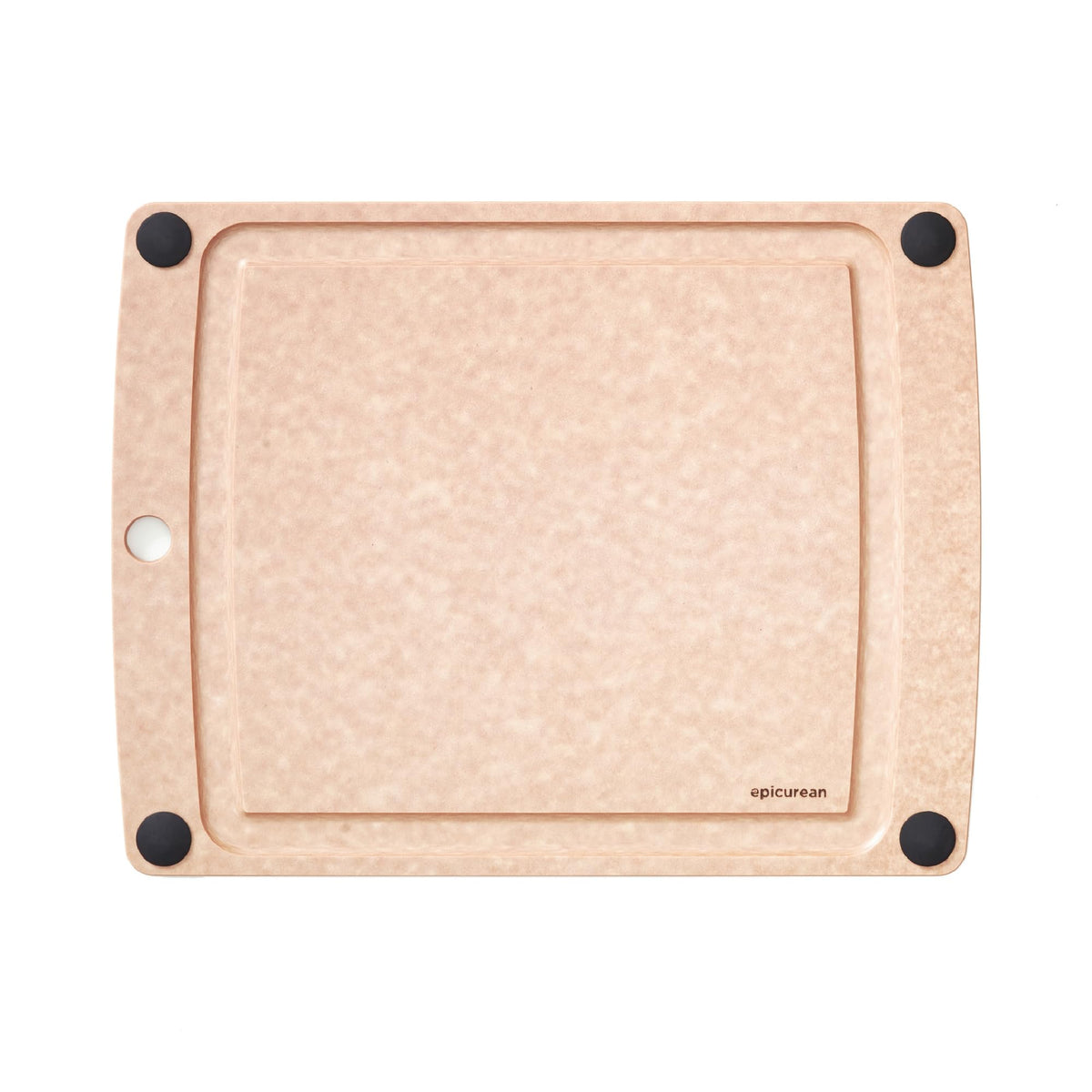 Epicurean All-In-One Cutting Board with Non-Slip Feet and Juice Groove, 17.5" × 13", Natural/Black
