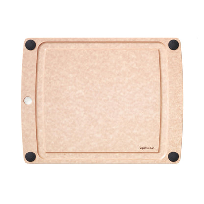 Epicurean All-In-One Cutting Board with Non-Slip Feet and Juice Groove, 17.5" × 13", Natural/Black