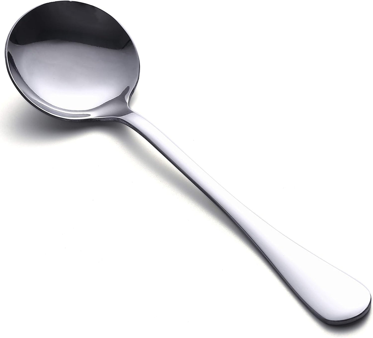 Soup Spoons, 8pcs Stainless Steel Spoons Heavy-Weight Round Spoon Flatware