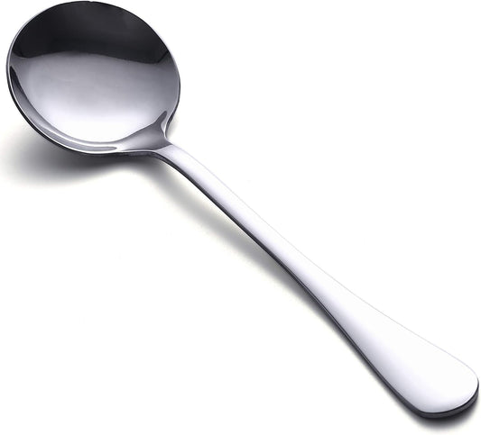 Soup Spoons, 8pcs Stainless Steel Spoons Heavy-Weight Round Spoon Flatware