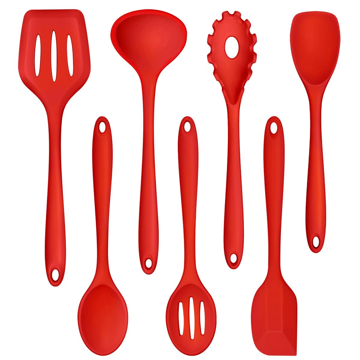 TeamFar Silicone Cooking Utensil Set of 7, Kitchen Cooking Utensil Set