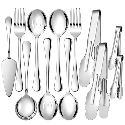 6-Piece Gold Serving Utensil Set, Serving Spoons for Buffet