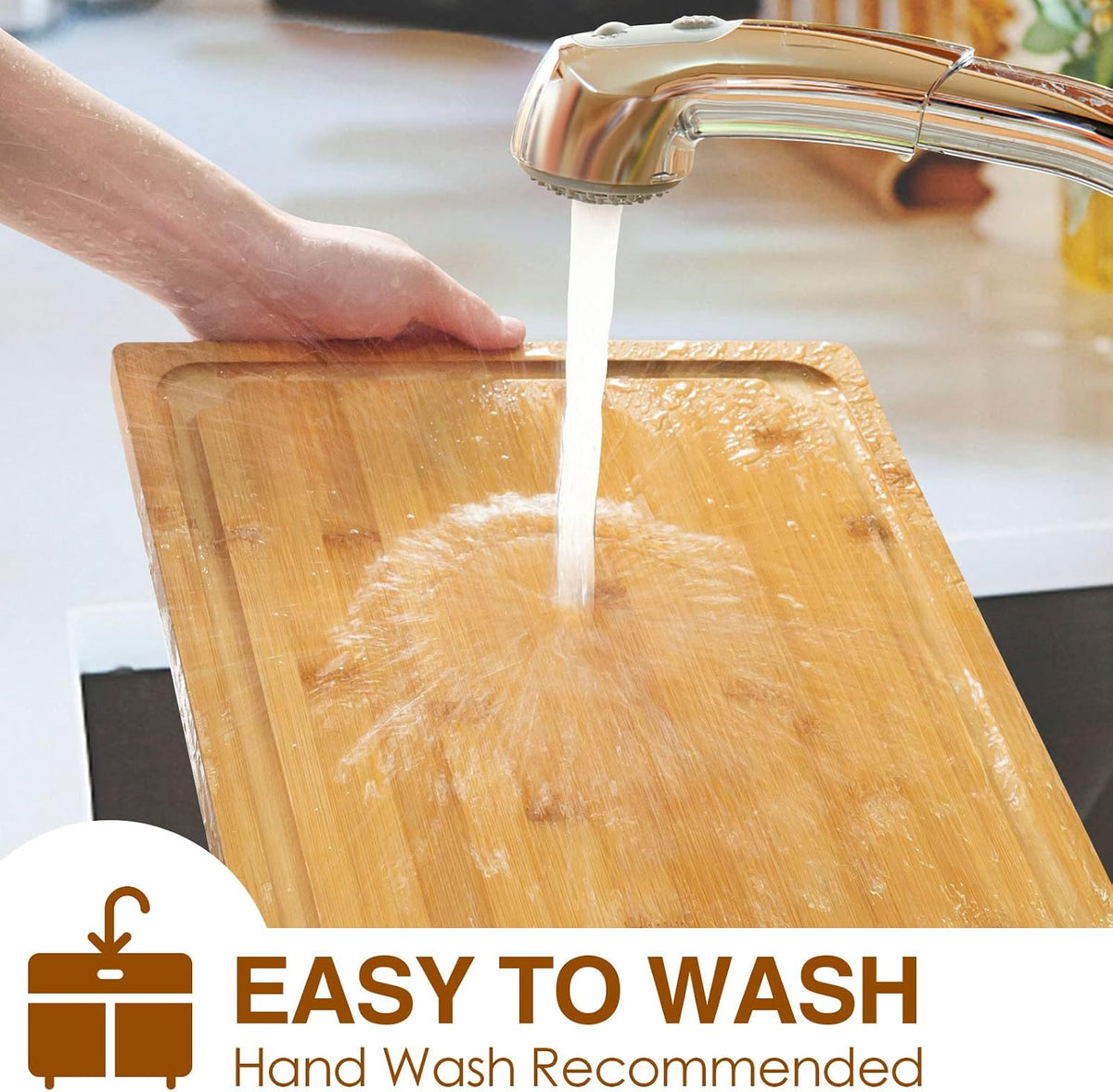Empune Extra Large Cutting Board, 17.6" Bamboo Cutting Boards for Kitchen