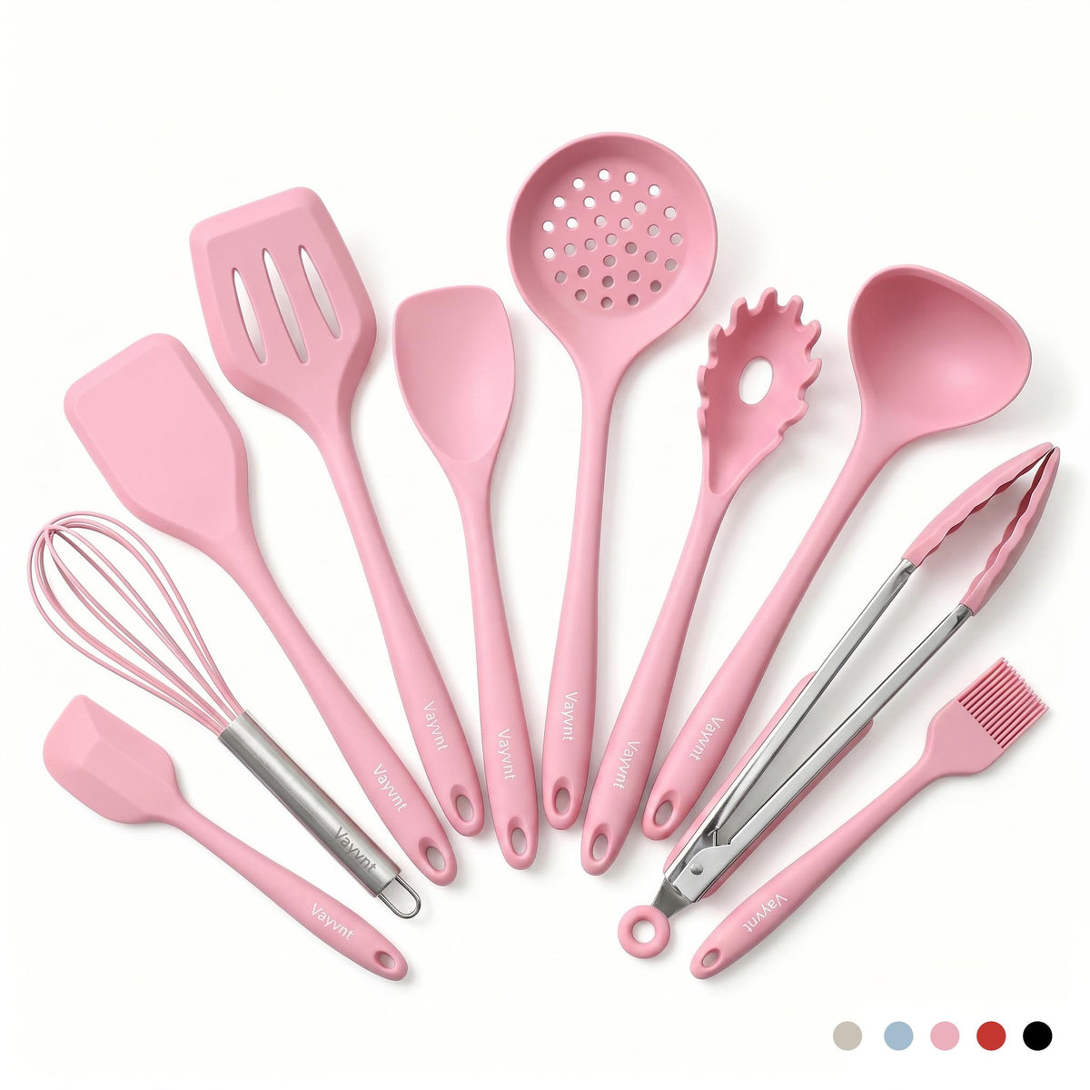 Vayvnt Silicone Cooking Utensil Set, 10PCS Utensils for Non Stick Pan, Blue
