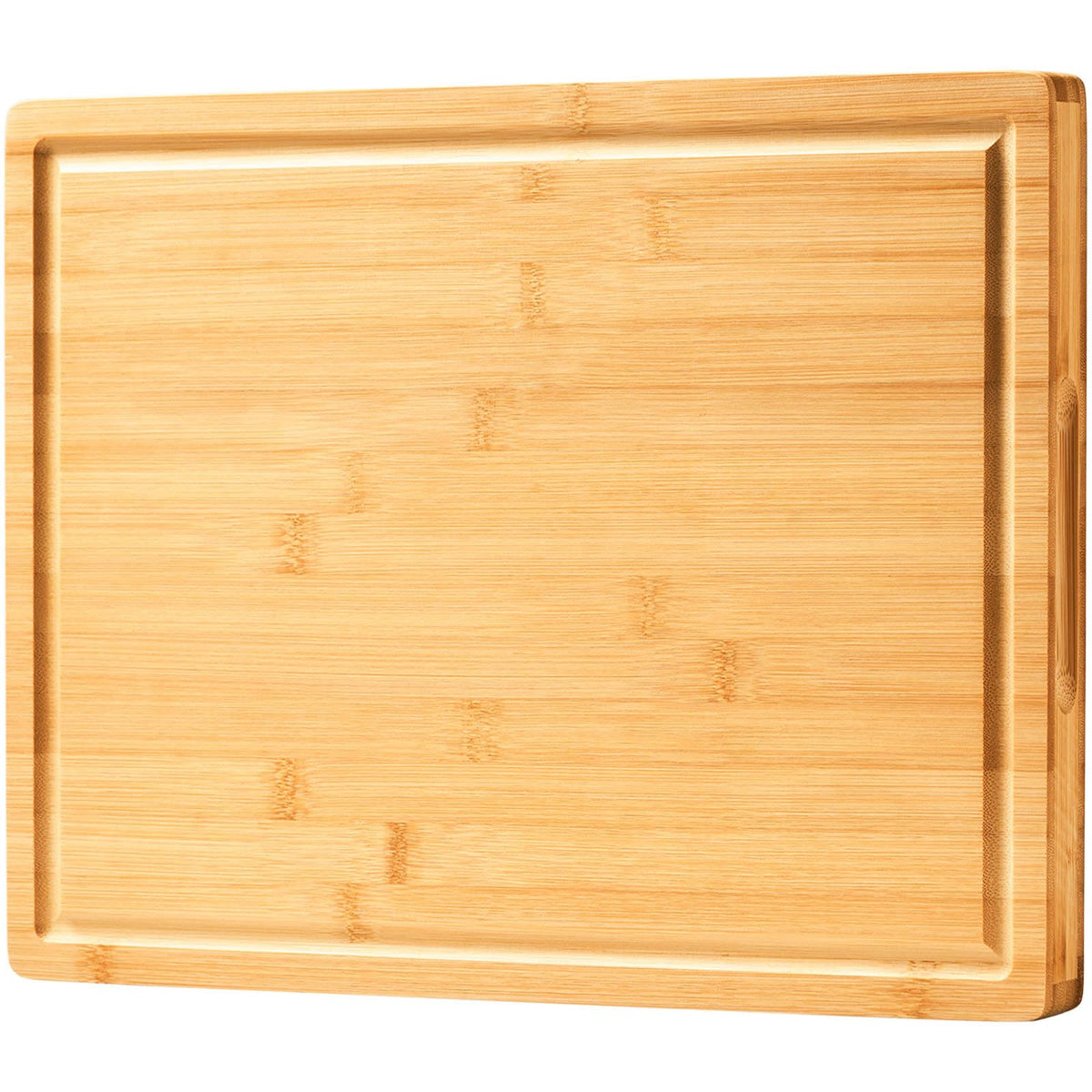 Bamboo Cutting Board for Kitchen, 18" Large Wood Charcuterie Cheese Board, Wooden Chopping Block with Side Handles and Juice Grooves
