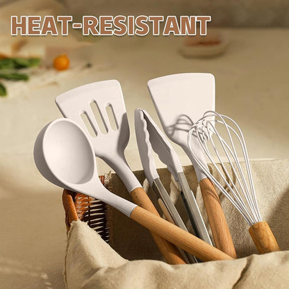 Umite Chef Food Grade Thickened Silicone (Stainless Steel Core) Kitchen Gadgets Tools Set - Kitchen Cooking Utensils Set, Heat Resistant Kitchen Spatula Tools Set