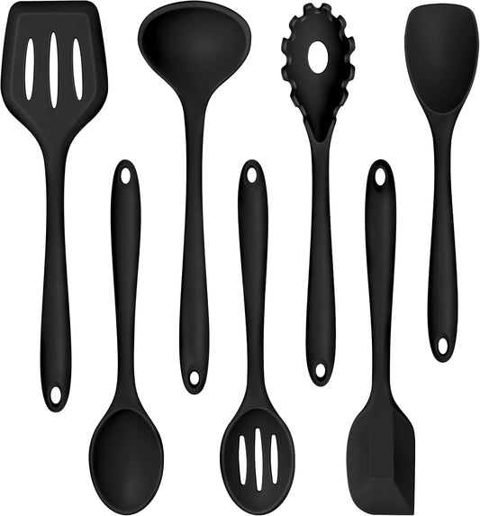 TeamFar Silicone Cooking Utensil Set of 7, Kitchen Cooking Utensil Set