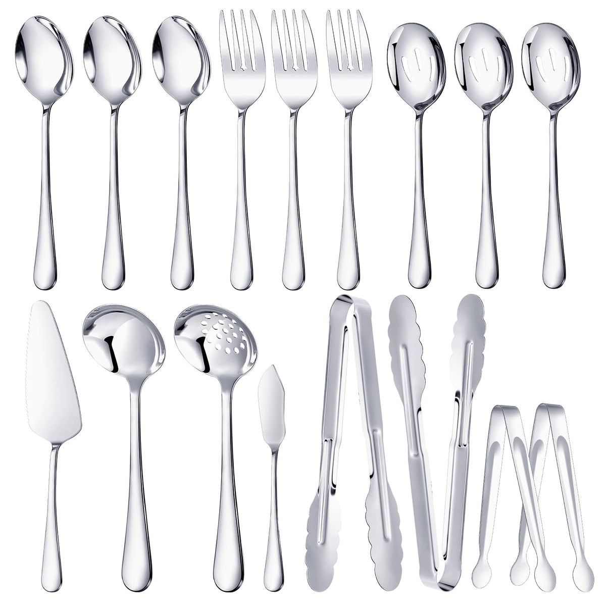 Mwellewm 17Pc Gold Serving Utensils, Stainless Steel Heavy Duty Serving Set