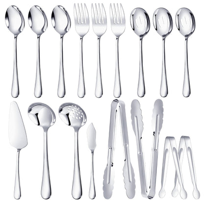Mwellewm 17Pc Gold Serving Utensils, Stainless Steel Heavy Duty Serving Set