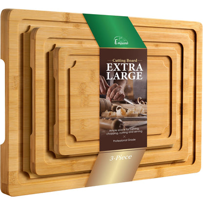 Empune Extra Large Cutting Board, 17.6" Bamboo Cutting Boards for Kitchen