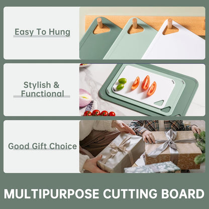 THETCHRY Plastic Cutting Board Set of 3-Cutting Boards for Kitchen BPA Free