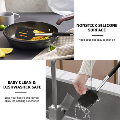 TeamFar Kitchen Utensils, 4 PCS Silicone Cooking Utensils Spatula Spoon Set