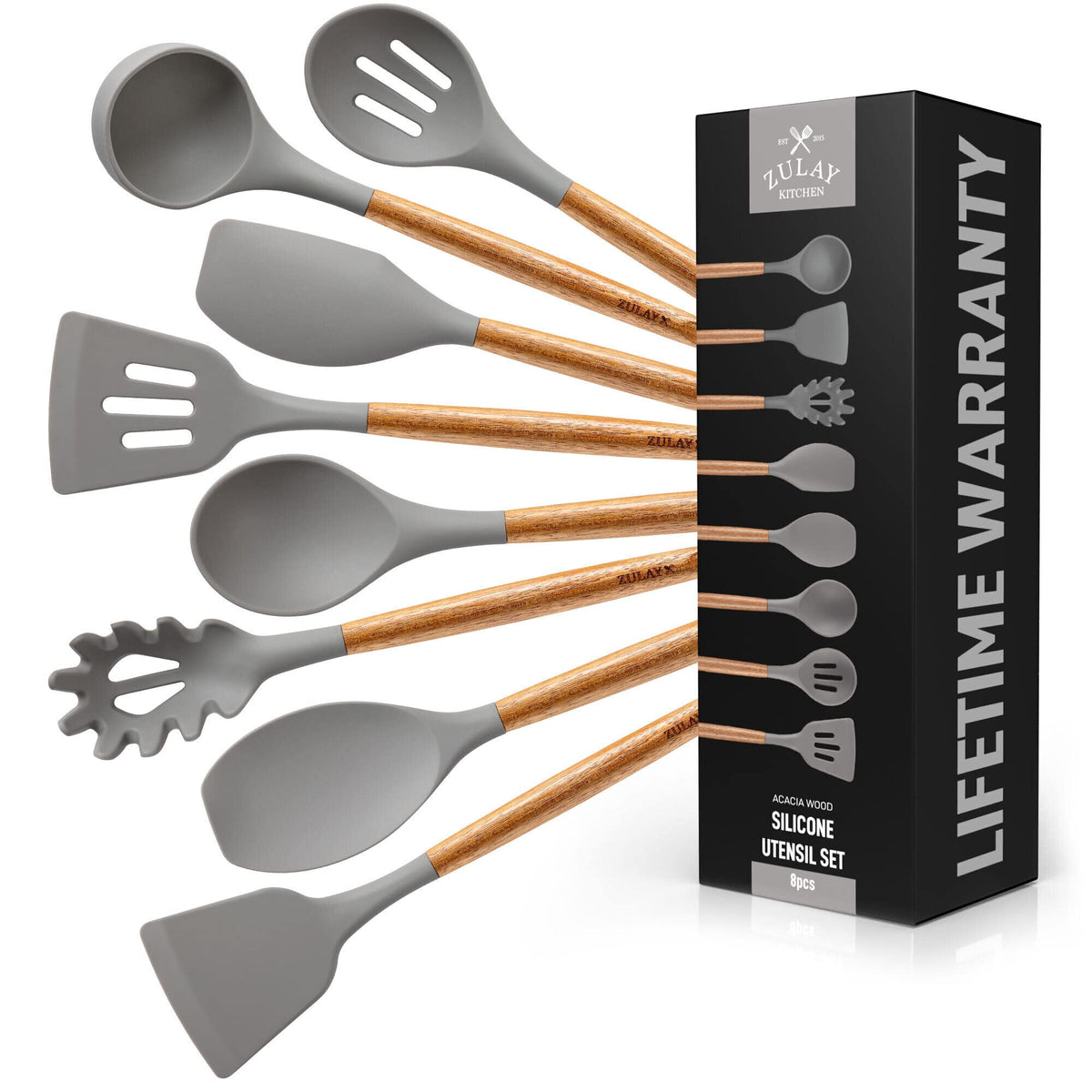 Zulay Kitchen 5 Piece Silicone Utensil Set