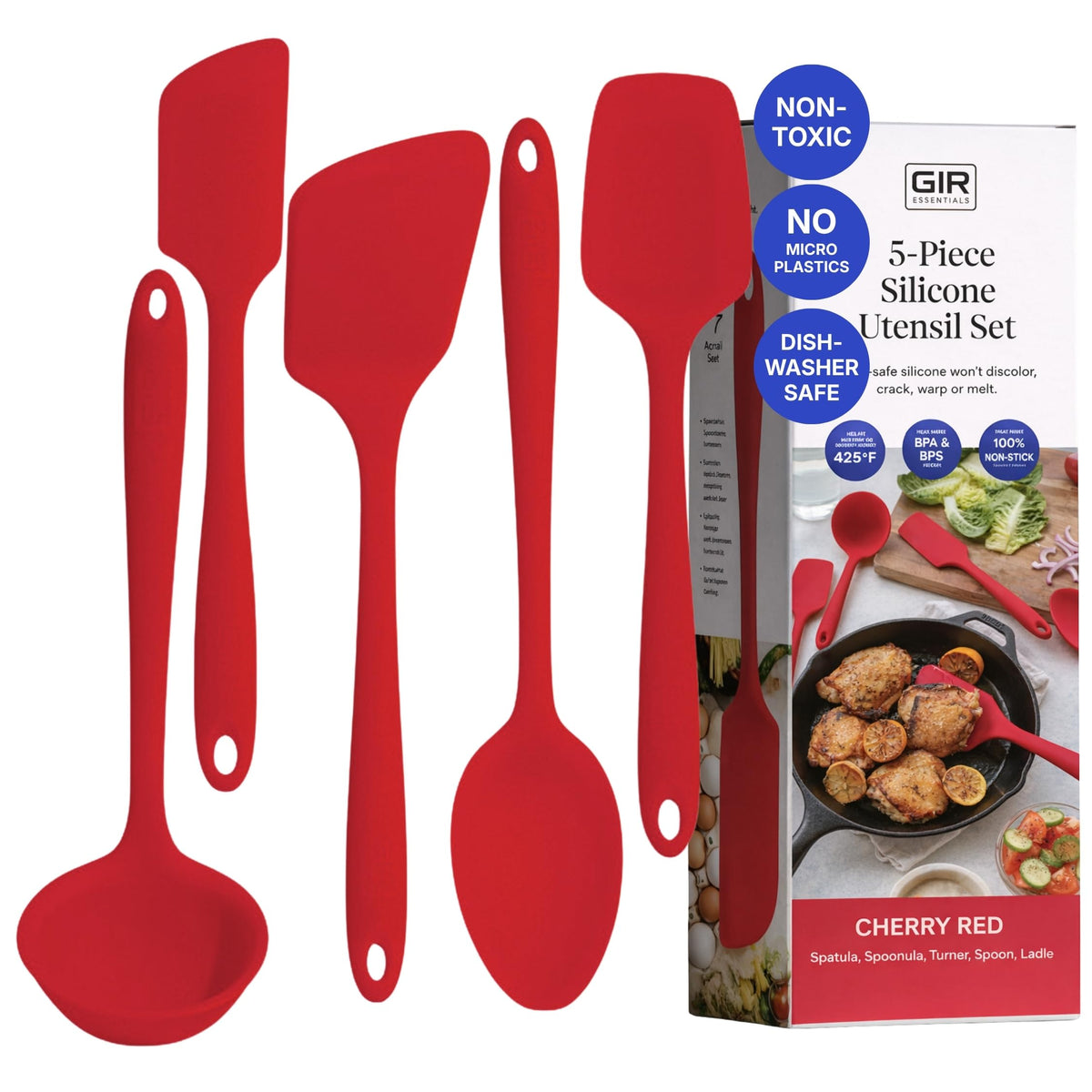 GIR: 5-Piece Silicone Essentials Kitchen Utensils Set – Royal Blue