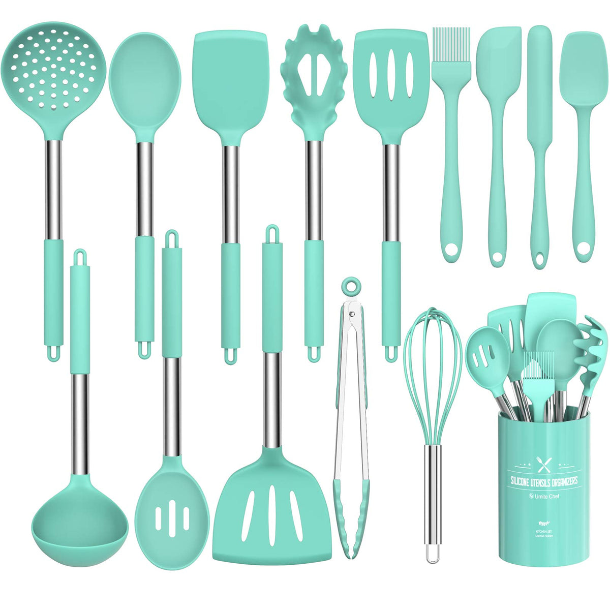 Umite Chef Kitchen Utensil Set, 15pcs Silicone Cooking Utensils