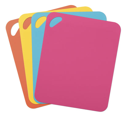 Dexas Heavy Duty Grippmat Flexible Cutting Board Set of Four, 11.5 x 14 inches, Blue, Green, Yellow and Red,6554PK